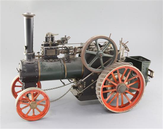 A scratchbuilt working model of a traction engine, E J W 973, 17.5in.